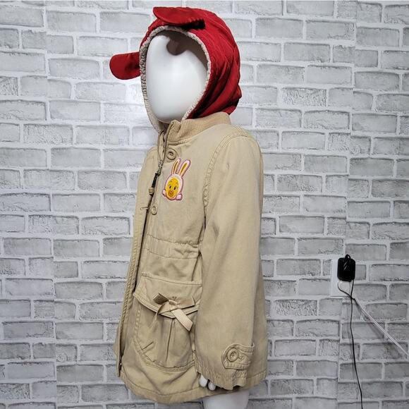 Coco Rita Zip in/out Lined Girl's Coat with Ears, size 110 (US size 4) - Picture 5 of 12